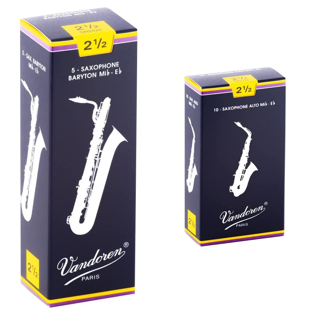 Vandoren Alto and Bari Sax Reeds Strength 2.5 Bundle