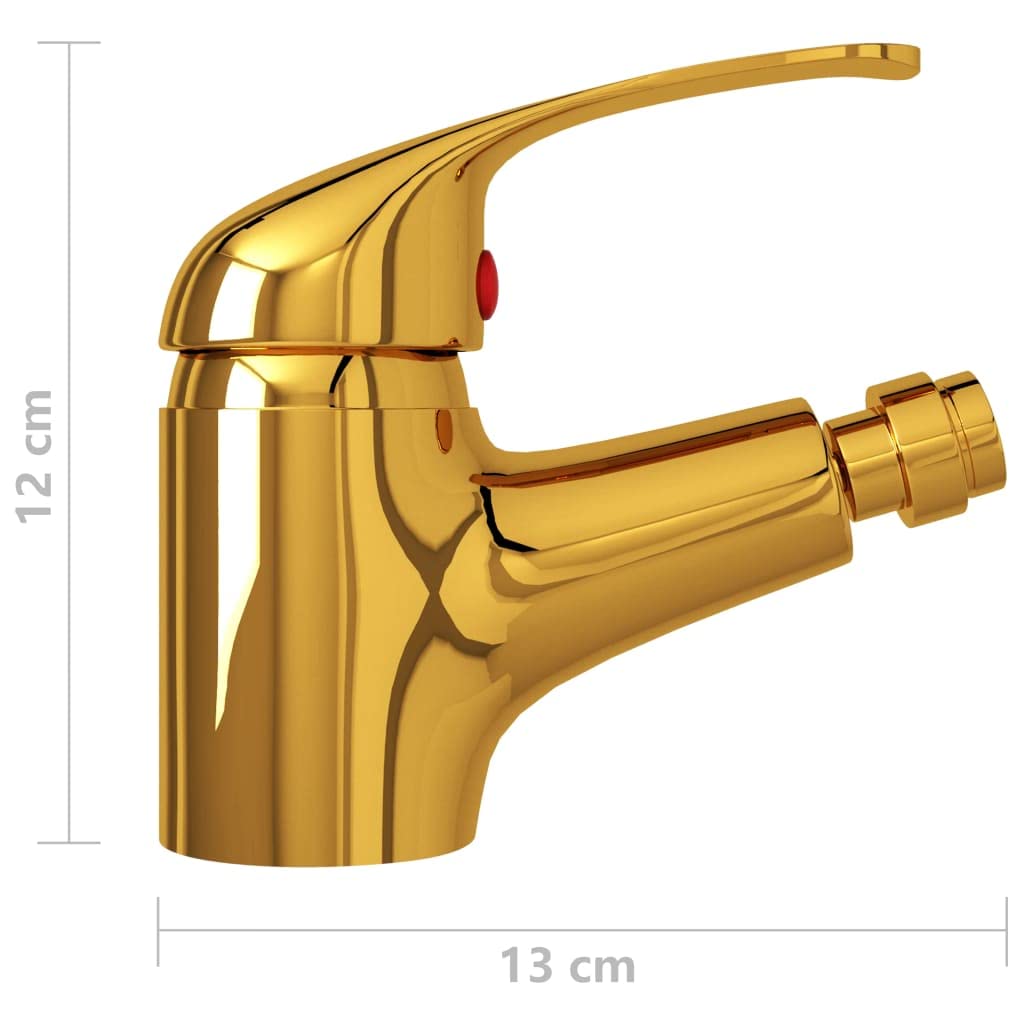 vidaXL Rubinetto Miscelatore per Bidè Oro 13x12 cm