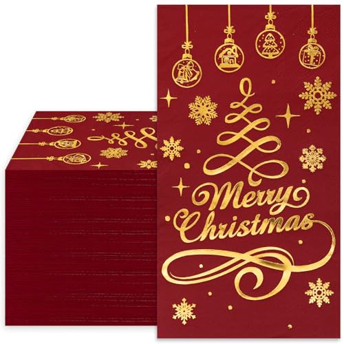 Serviettes de table sapin de Noël pour repas de fêtes et décoration hivernale x80