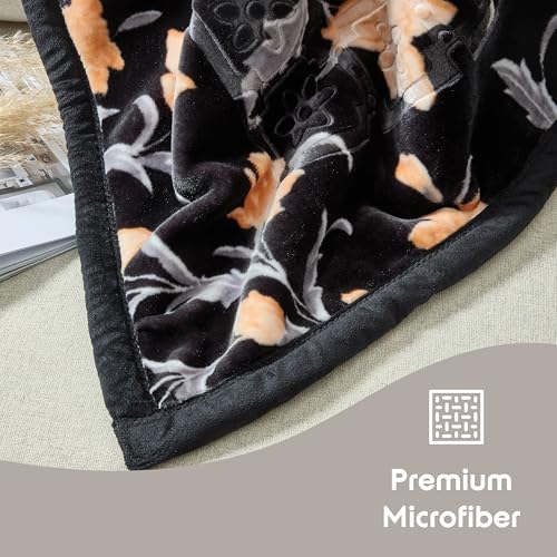 Image of Nestl Korean Mink Blanket King Size - 12 Lbs Velvet Fleece Korean Blanket - 2 Ply Warm & Thick Winter Blanket - Wrinkle & Fade Resistant - 87 x 94 Inches (Black & Grey)