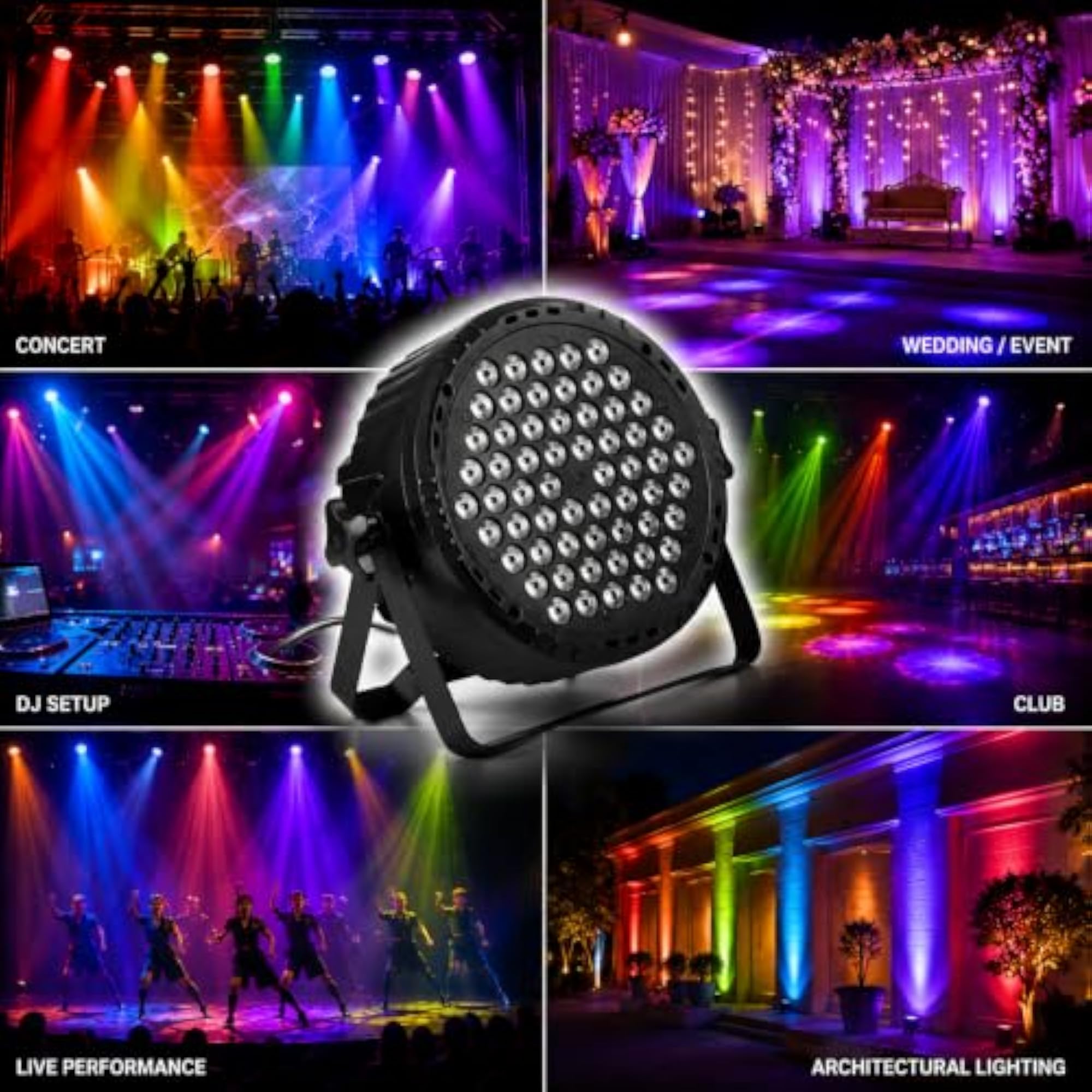 54 Par Can Stage Light, RGB Colour Mixing, DMX512