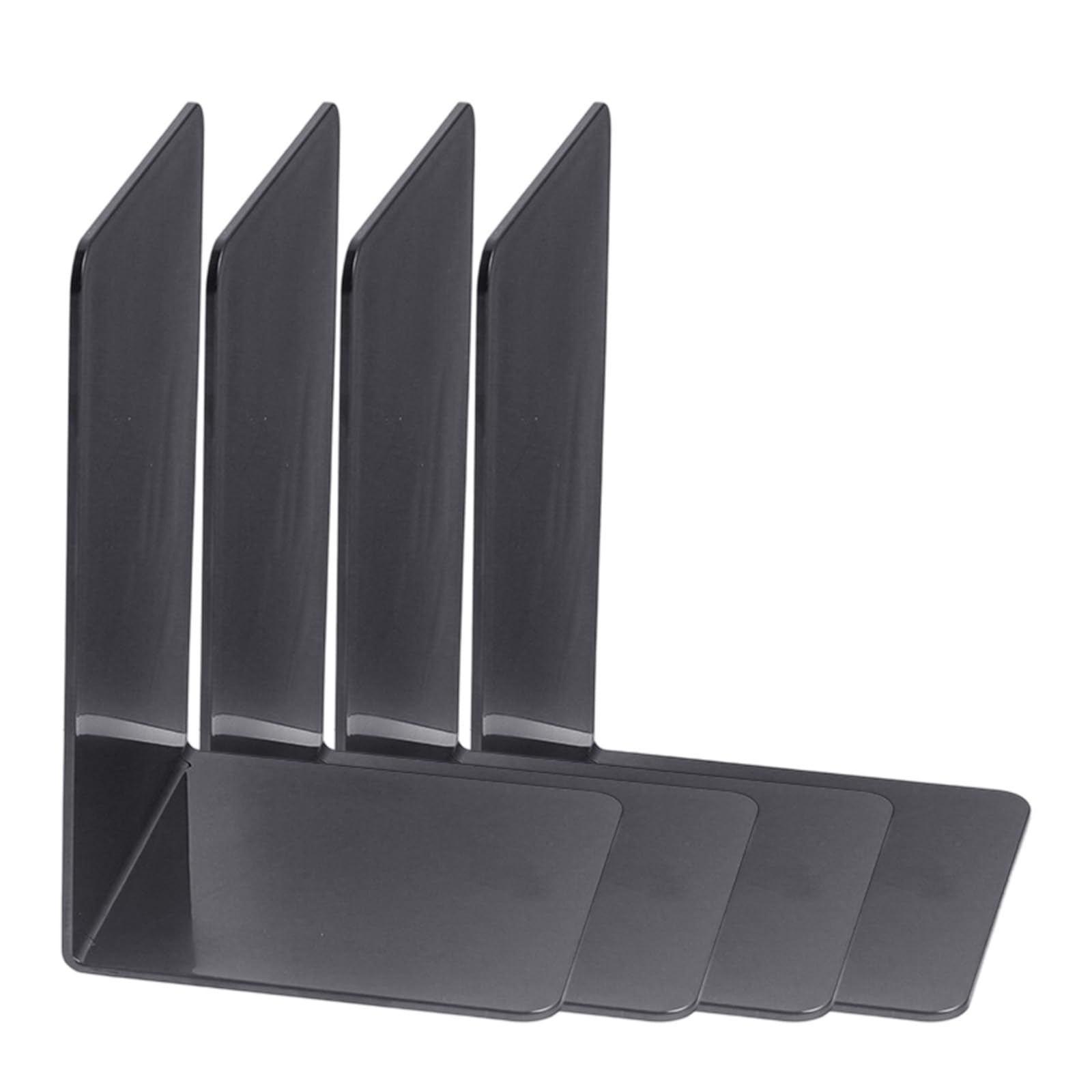 4 Pcs Acrylic Bookends Book Holders Shelf Bookends Rack Book Stoppers Decorative Bookend for End