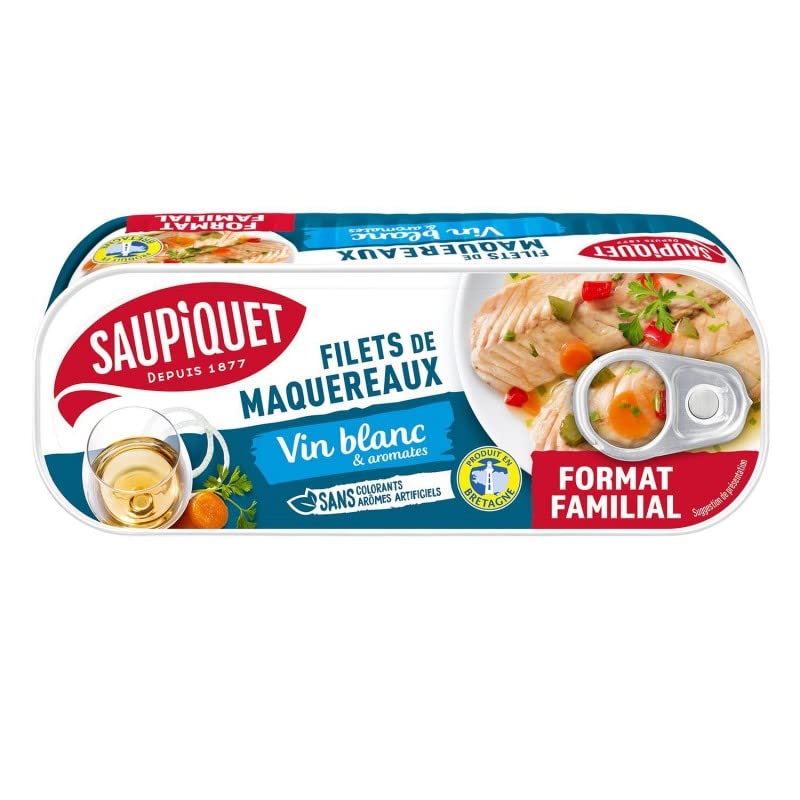 Saupiquet | Saupiquet filetes de caballa con vino blanco y sabores 1/3 235 g | 3 piezas | Envío gratis