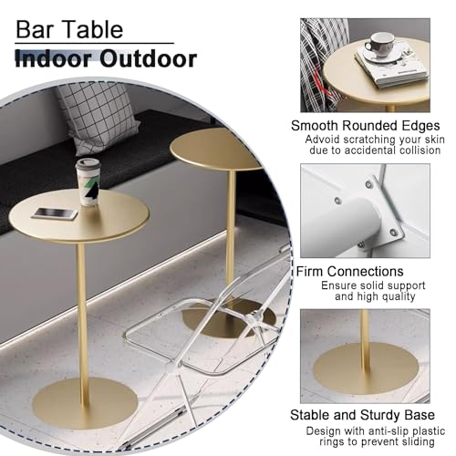 Table de bistrot ronde anti-encombrement stable pour petits espaces - 3
