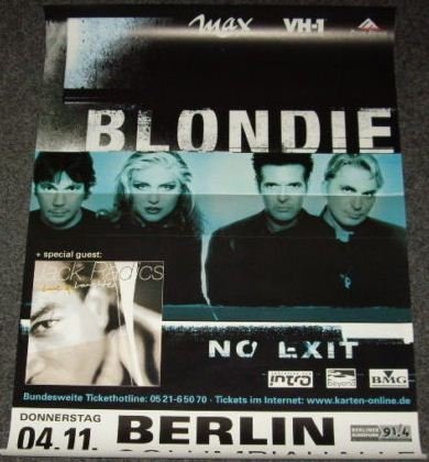Affiche Blondie No Exit Tour 50x70 cm pour décoration murale rock