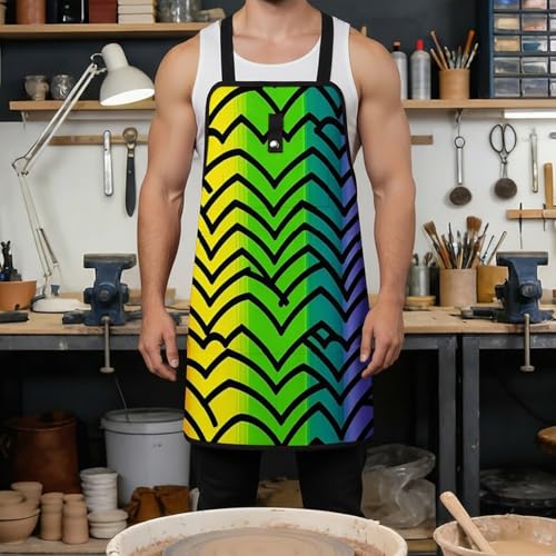 Delantal práctico multicolor con 8 bolsillos y ajustable miniatura 4