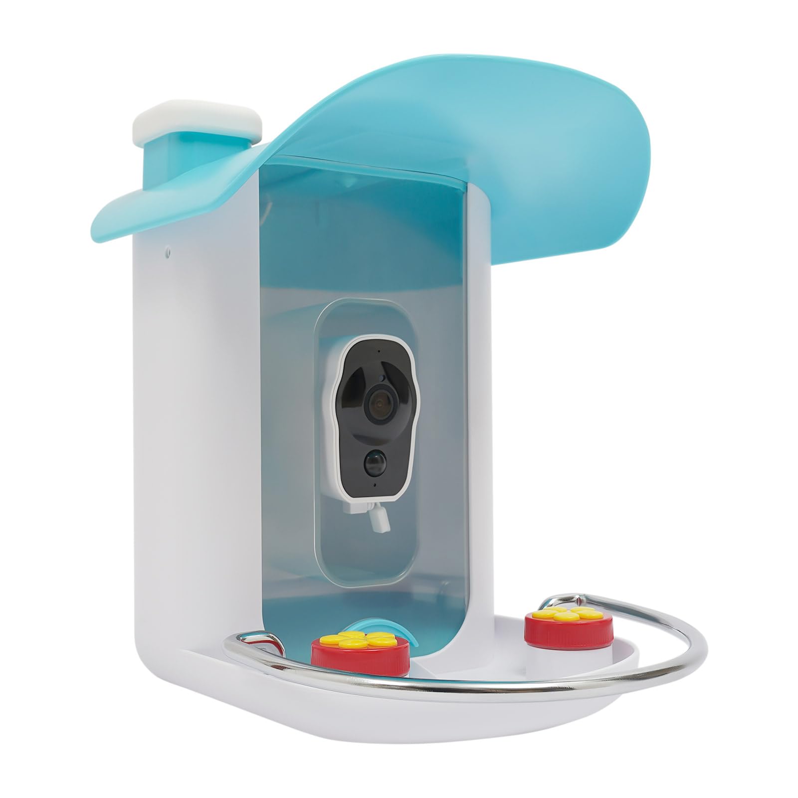 Comedero para pájaros con cámara, 1080P, 2 MP, 150°, gran angular, alimentador inteligente para pájaros con cámara, funciona con energía solar, WiFi, video para exteriores, cámara inteligente