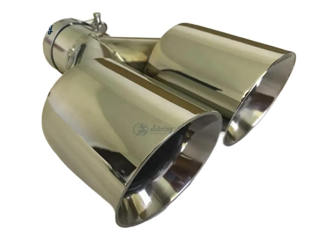 tłumik końcowy Podwójny tłumik rury wydechowej samochodu ze stali nierdzewnej(66MM IN- 101MM OUT)