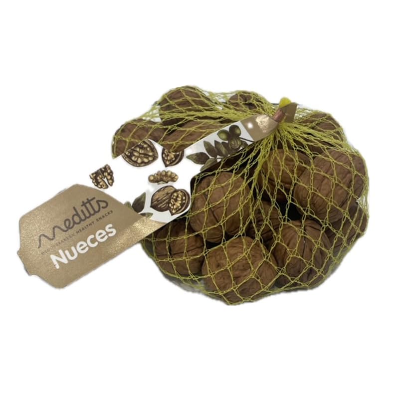 Meditts - Nueces con Cáscara 300 gr | 100% Naturales | Sin Sal ni Conservantes | Ricas en Omega 3, Proteínas y Fibra | Fruto Seco Saludable y Energético | Apto para Dietas Keto y Vegetarianas