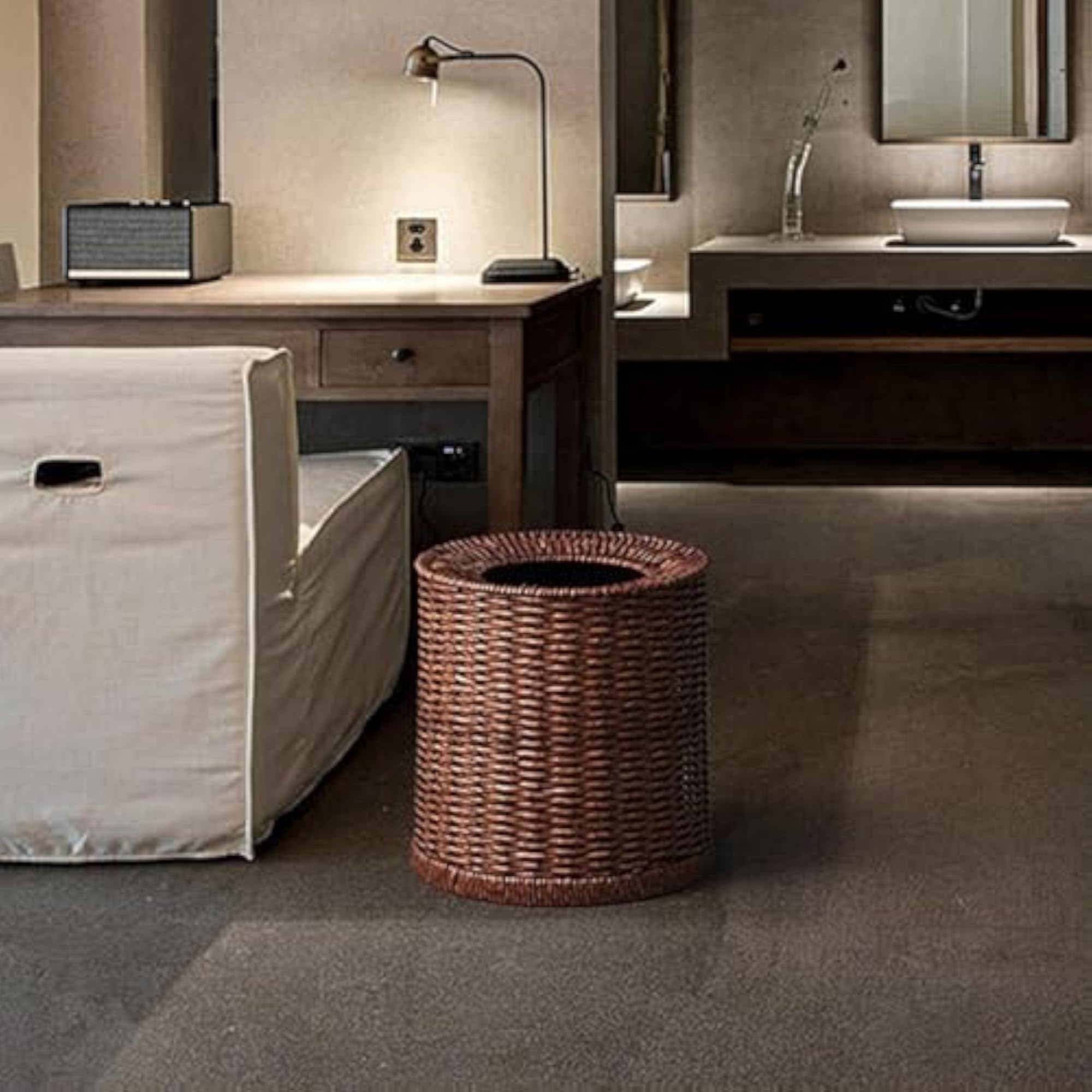 BNF® Imitation Rattan Trash Can for Home