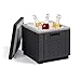 Allibert Kühlbox Beistelltisch inkl. Kühlakku Ice Cube Rattanoptik graphit