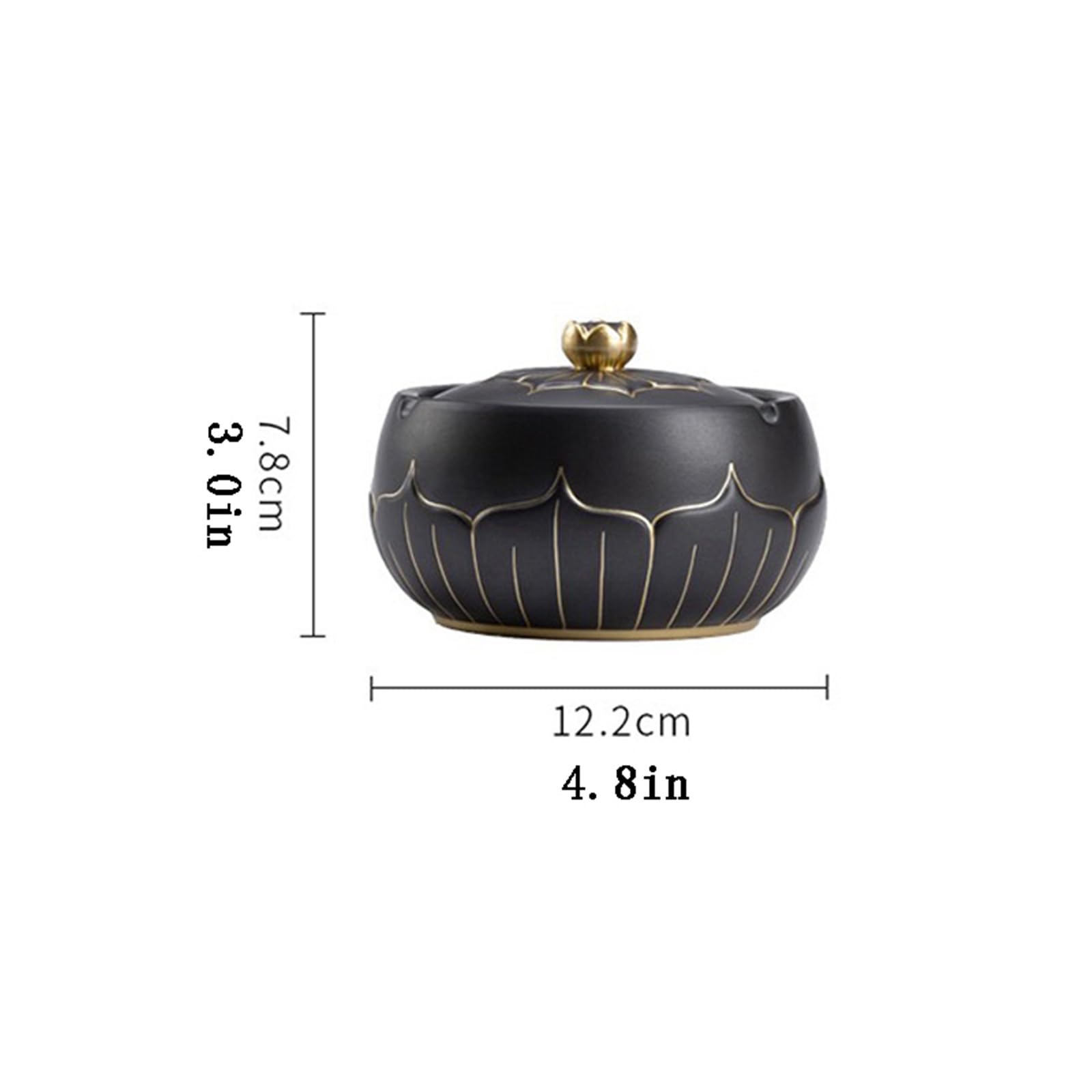Decorativo per interni Posacenere in Ceramica con Coperchio, Nero da Esterno, for Sigarette Facile Pulire for Home Office Cafe Garden Patio da scrivania