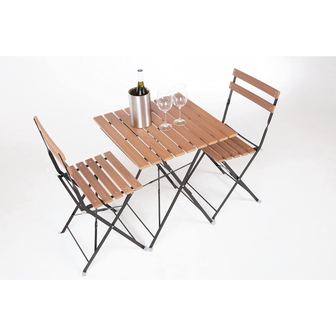 Bolero gj766 Faux Holz Bistro Stuhl, schwarz (2 Stück)