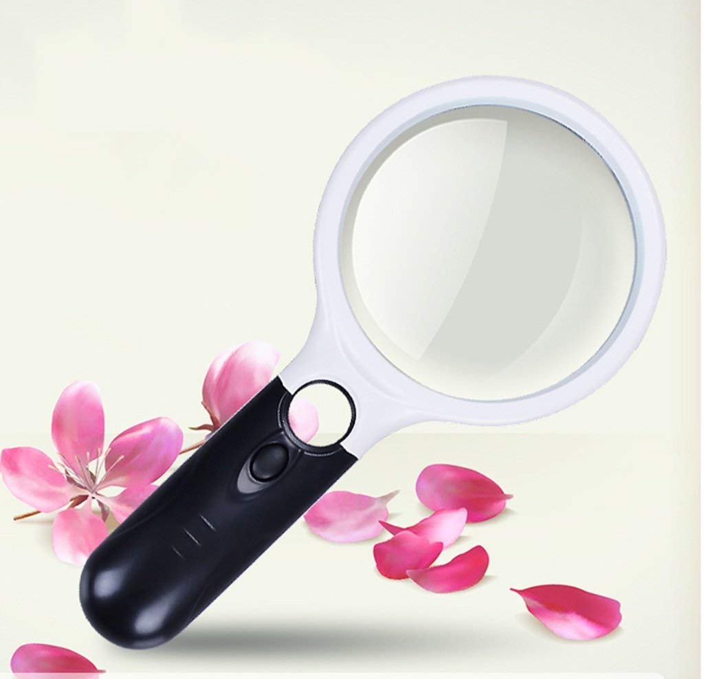 Lupa de mano con luz LED, marco acrílico y lentes de resina para mayor claridad, ideal para leer, pasatiempos y trabajos de detalle de primer plano