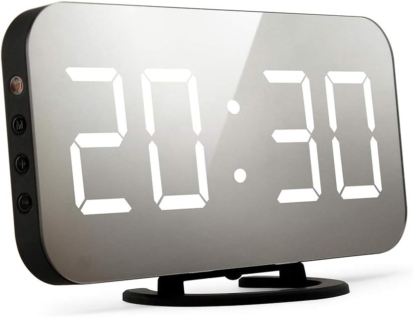 Amazon.com: AMIR Digital Alarm Clock, Large Mirror Surface LED Screen