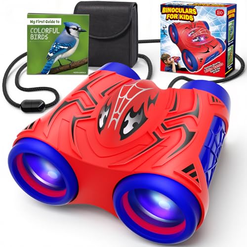 Boy Toys Age 3-12 Binoculars for Kids with Bird Watching Manual&Compass Outdoor Camping Backyard Toddler Toys 3 4 5 6 7 8 9 10 11 12 Year Old Xmas Birthday Gifts 3-4 4-6 6-8 8-12 Year Old Kids Gift