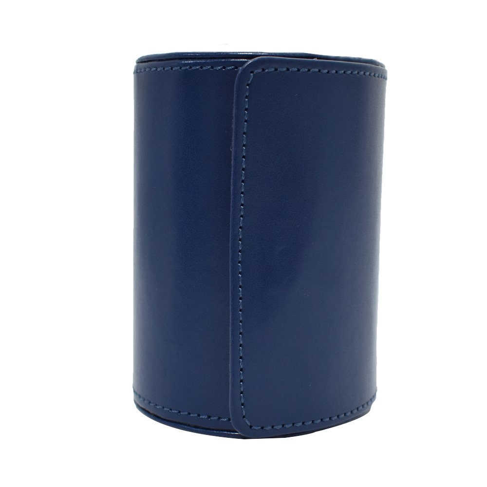 Fashionable Business PU Leder Krawatten Box 12 x 9 x 9 cm Zylinder-Form Krawattenhalter (Blau)