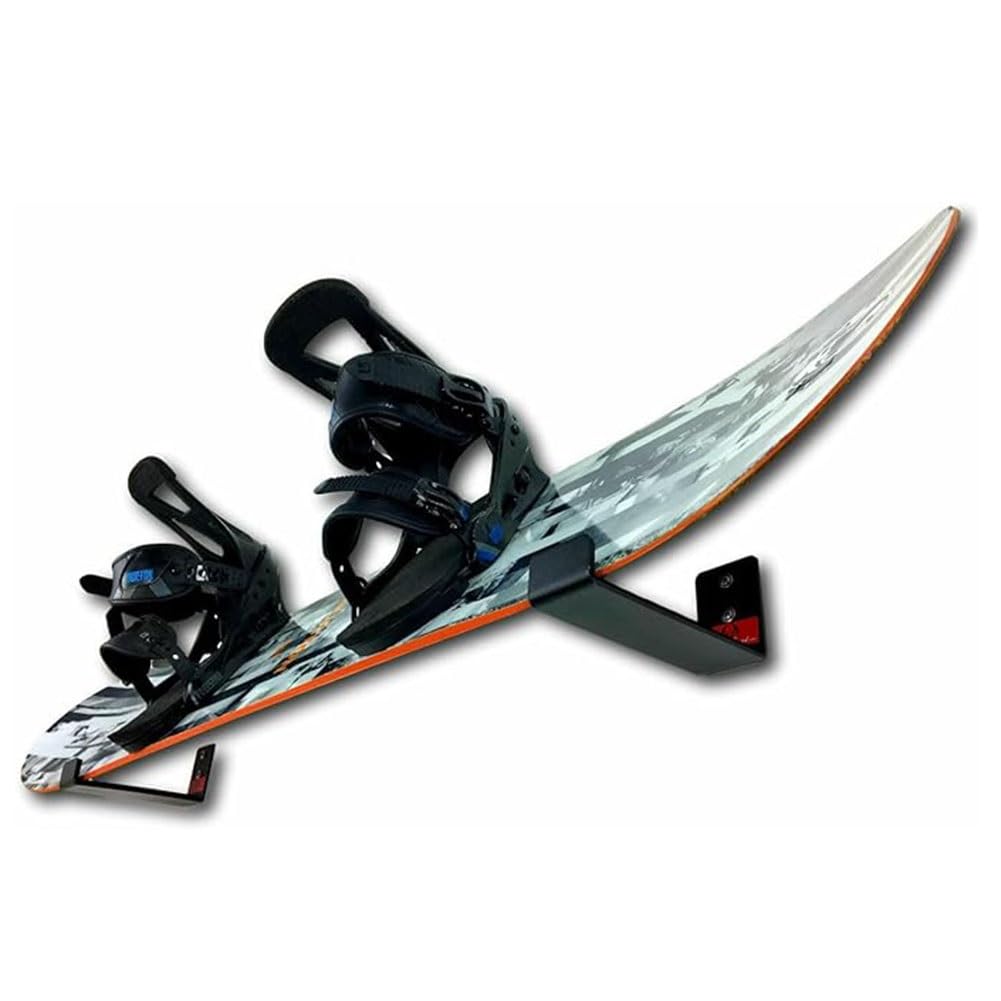Generisch Stück Snowboard-Wandhalterungen, Metallhaken für die Aufbewahrung in Innenräumen und Garagen, robuste Schwarze Snowboardhalter, 16,5 cm Länge – perfekt zum Organisieren von Snowboards