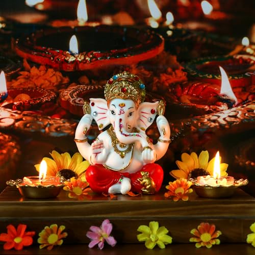 Estatua de Lord Ganesha de 5.6 pulgadas en Polystone miniatura 3