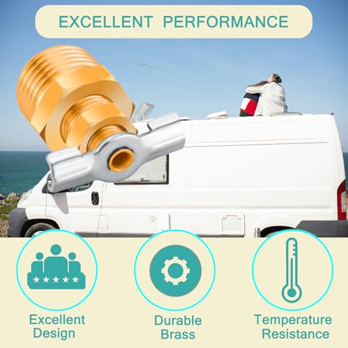 Image of 1 /2'' RV Water Heater Replacement Drain Valve,Upgraded Durable Brass Drain Plug for Replace RV Camper Trailer faulty Plastic Plug without leaking (2-Pack Valve)