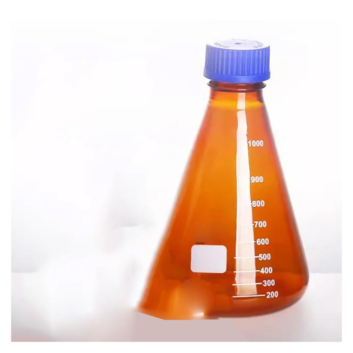 Vetreria da laboratorio Matracci in vetro borosilicato da 50-1000 ml con tappo a vite, bottiglie triangolari da laboratorio(Brown 1000ml(GL45))