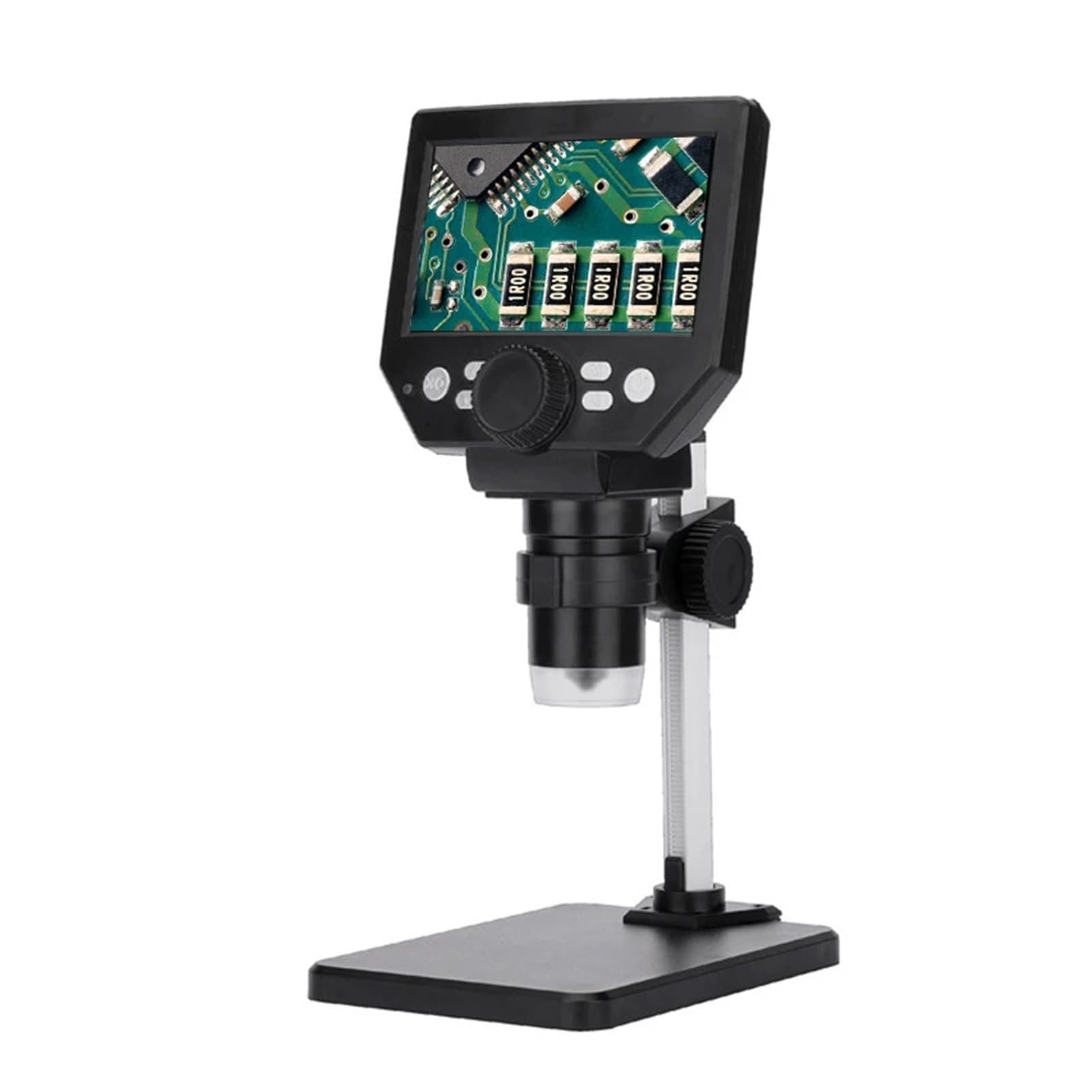 Mikroskop cyfrowy 600X elektroniczny mikroskop wideo 4,3 cala HD LCD mikroskop lutowniczy naprawa telefonu lupa + metalowy stojak