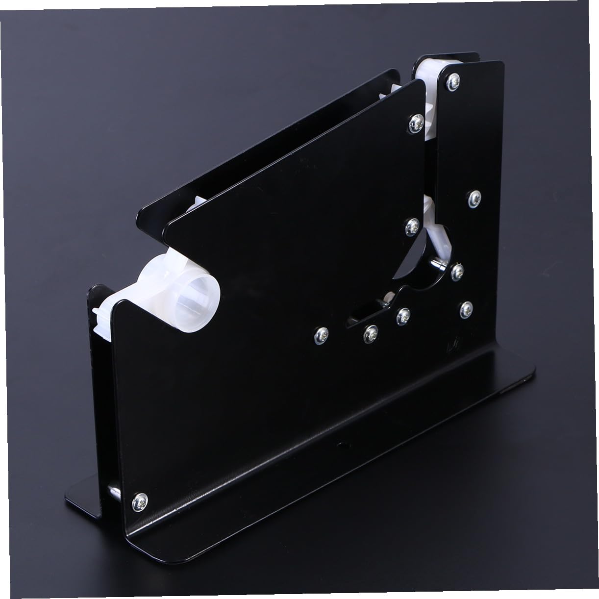 Dispenser Nastro Adesivo Imballaggio 12mm Metallo Plastico 6 Pezzi | Struttura Metallica Resistente, Lama in Acciaio Inox, Nucleo 75mm, per Centro Commerciale e Supermercato Colore Casuale