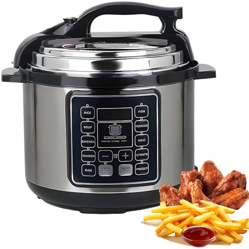 6L Autocuiseur Multifonction Numérique, Mijoteuse, Cuiseur à Riz, 1050W, Couvercle Et Corps En Acier Inoxydable, Autocuiseur Numérique électrique 10 En 1, Affichage LED (6L -)