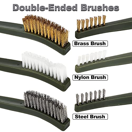 Sebider 9Mm Bore Snake Universal Gun Cleaning Kits Gun Cleaning Brushes For Pistol Rifle Caliber .22.357.38.380 5.56Mm Cleaning Swabs Patches With Compact Bag #TOP3