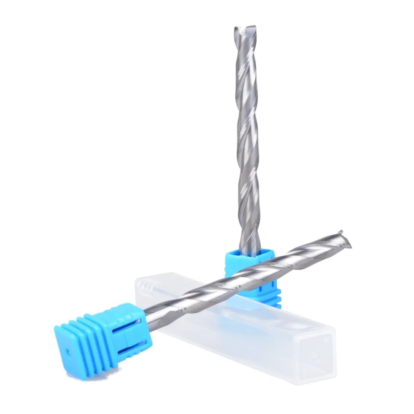 2 brocas de carburo for enrutador CNC, fresas espirales de dos ranuras, fresas espirales de doble ranura, cortador de PVC en espiral de 6 mm x 52 mm