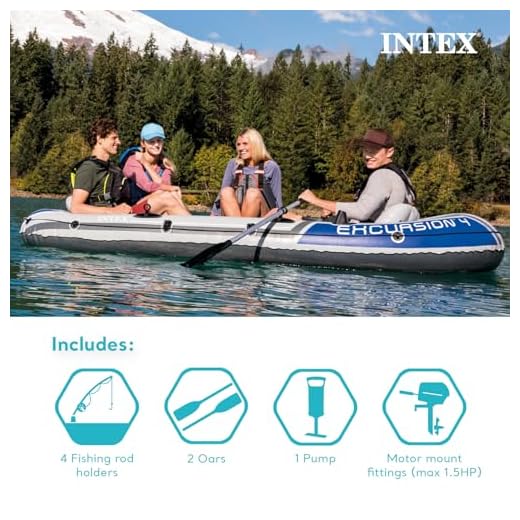 Intex Excursion 5 Person Inflatable Fishing Boat