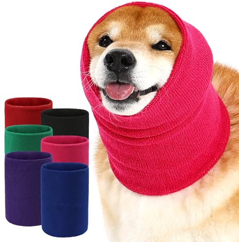 Image of Dog Calming Hoodie Quiet Head Cover Sleeves Double Layer Thickened Dog Ear Muffs Noise Protection,Dog Hematoma Ear Wrap, Dog Headband for Anxiety Relief for Bath, Thunderstorms