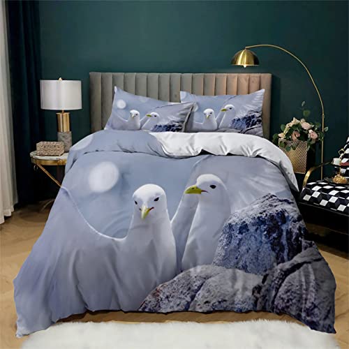 MAQUE Funda Nordica Cama 135 - Paloma Blanca Suave Microfibra Juego Funda Nordica Cama 135 - Funda Nordica 220x220 cm con Cremallera y 2 Fundas de Almohada 50x80 cm