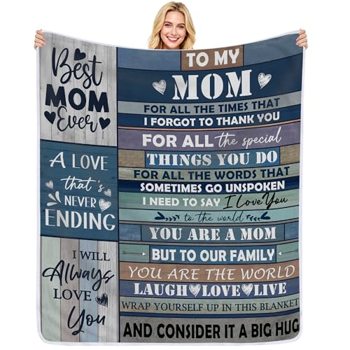 pinata Gifts for Mom Blanket Mom Gifts for Mothers Day from Daughter Son Anniversary Birthday Gift for Moms Teen Moms Blanket for Mothers Day Valentines Mothers Gift Blue Blankets 50X60