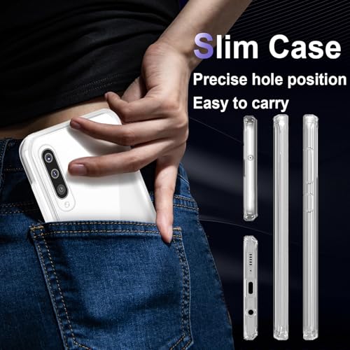Image of Case for Samsung Galaxy A50, Military Grade Drop Protection Phone Case, Yellowing Resistant, Anti-Scratch Hard PC Back, Shockproof Hard Ultra-Thin Protective Cover, Clear