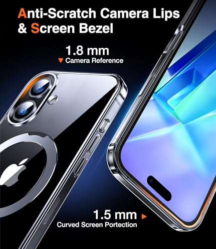 Coque iPhone 16 antichoc militaire transparente anti-choc avec support