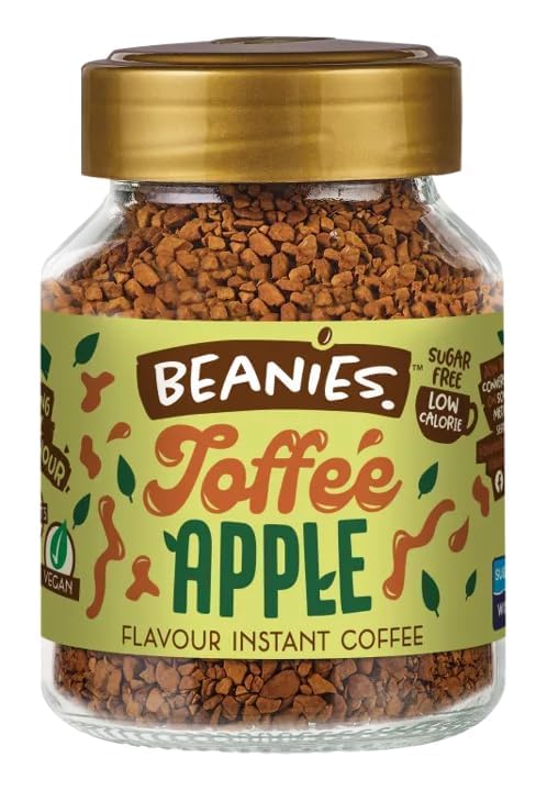 Beanies Coffee Toffee Apple Flavour Instant Coffee, Sugar Free, Low Calorie, 50 Gram