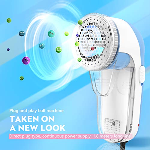 [Latest 2020] Lint Remover and Fabric Shaver, Electric Portable Sweater Pill Defuzzer Fuzz Balls Remover, 2 Replaceable Stainless Steel Blades for Clothes, ouch, Blanket, Curtain, Legging, Wool - Thumbnail 3