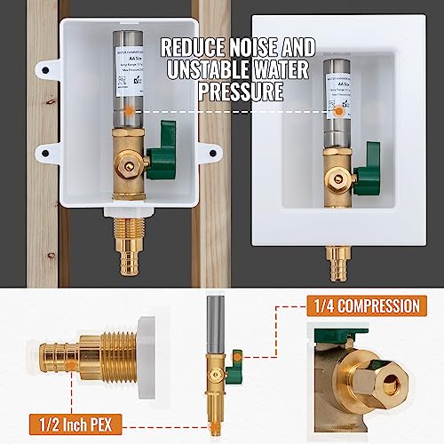 image for SUNGATOR Ice Maker Outlet Box with Water Hammer Arrestor (Stainless St
