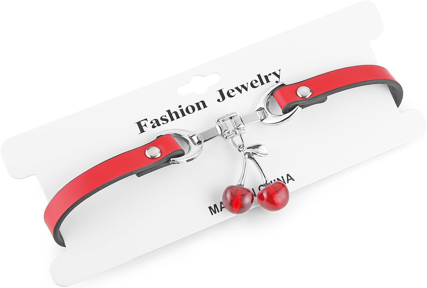 Red Silver Cross Pendant Collar For Women PU Leather Gothic Minimalist Style Neck Jewelry