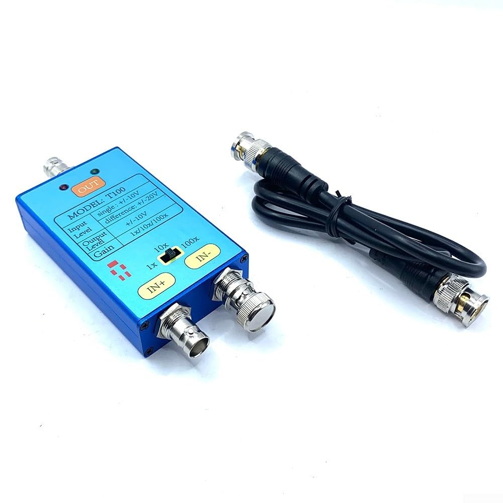 T100 1X/10X/100X Differentialsonde für Oszilloskop, 10M Bandbreite, Verstärkung schwacher Signale, USB-C wiederaufladbar, für Elektronikingenieure und Forschung und Entwicklung
