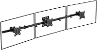 WALI Suporte de parede para monitor triplo de 17 a 32 polegadas, braço de monitor de computador para 3 telas, suporte de parede inclinado giratório com furos de montagem 75 x 75/100 x 100 mm, por