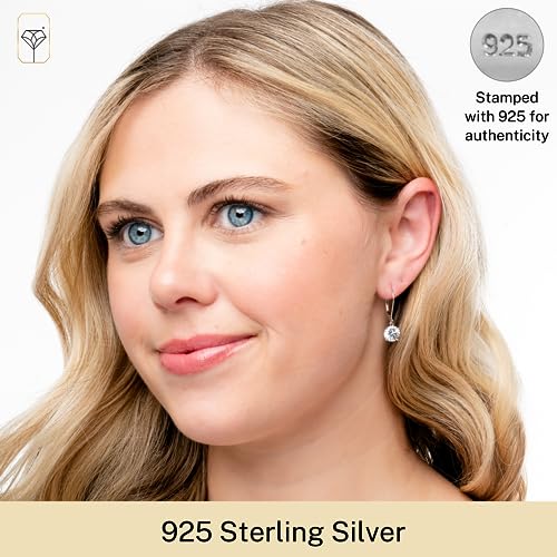 Sterling Silver Cubic Zirconia Dangle Earrings for Women | Silver Leverback Cubic Zirconia Dangle Earring | 2-4 CT.TW CZ Drop Earrings by MAX + STONE2