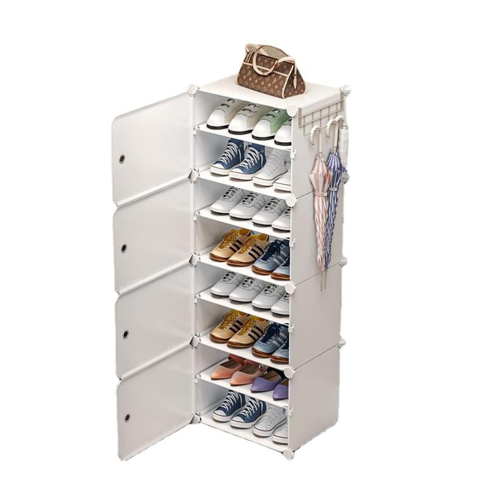 TOMVAES Shoe Rack Organizer, Large-Capacity Multi-Layer Shoe Rack Organizer, 24 Pair Plastic Shoe Organizer Shoe Shelves for Closet Hallway Bedroom Entryway (8 Layer)