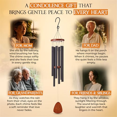 Image of 32 Inch Memorial Wind Chimes Outdoor, Wind Chimes for Loss of Loved One, Memorial Gifts for Loss of Mom, Sympathy Gifts for Mother, Father, Brother, Sister