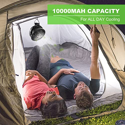 Odoland-2-Packs-10000mAh-Camping-Rechargeable-Fan-with-Hanging-Hook-Carabiner-Portable-Battery-Operated-Tent-Fan-Quiet-Strong-Airflow-Outdoor-Fan-USB-Desk-Fan-for-Picnic-Travel-Barbecue-Fishing