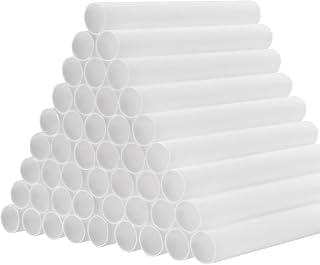 60 Pack 6 Inch Plastic Cake Dowels Rods, White Cake Support Rods, Round Dowels Straws, 0.75 Inch Diameter Hollow Cake Sticks for Stacking and Supporting Tiered Cake