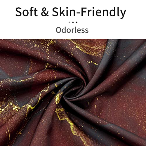 Gibelle Burgundy Red Shower Curtain, Abstract Marble Fabric Shower Curtain For Bathroom, Modern Ombre Watercolor Ink Art Shower Curtain Set With Hooks, 72 X 72 #TOP2