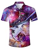 Chemise hawaïenne Moche pour Homme Chemisier boutonné à Manches Courtes Chemisier Dragon de fumée 3D pour Adultes Casual Beach Aloha Party Vacation Regular Slim Clothing XL