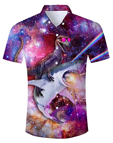 RAISEVERN Hommes Adolescent garçon Chemise hawaïenne Impression de fumée 3D Bouton vers Le Bas Chemisier Laid Cool à Manches Courtes T-Shirt Tropical Hawaii vêtements vêtements été Hauts Bleu M Cover